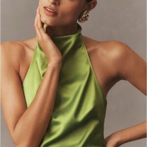 BHLDN Lime Green Halter Dress